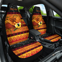 Personalised PNG Hamamas Krismas Car Seat Cover Papua New Guinea Bird Of Paradise Merry Christmas Black Style LT9 One Size Black - Polynesian Pride