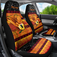 Personalised PNG Hamamas Krismas Car Seat Cover Papua New Guinea Bird Of Paradise Merry Christmas Black Style LT9 - Polynesian Pride