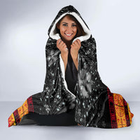 Personalised PNG Hamamas Krismas Hooded Blanket Papua New Guinea Bird Of Paradise Merry Christmas Black Style LT9 - Polynesian Pride