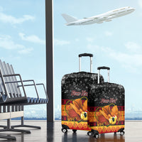 Personalised PNG Hamamas Krismas Luggage Cover Papua New Guinea Bird Of Paradise Merry Christmas Black Style LT9 - Polynesian Pride