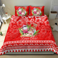 Personalised Hawaii Mele Kalikimaka Bedding Set Santa Beach Merry Christmas LT9 - Polynesian Pride