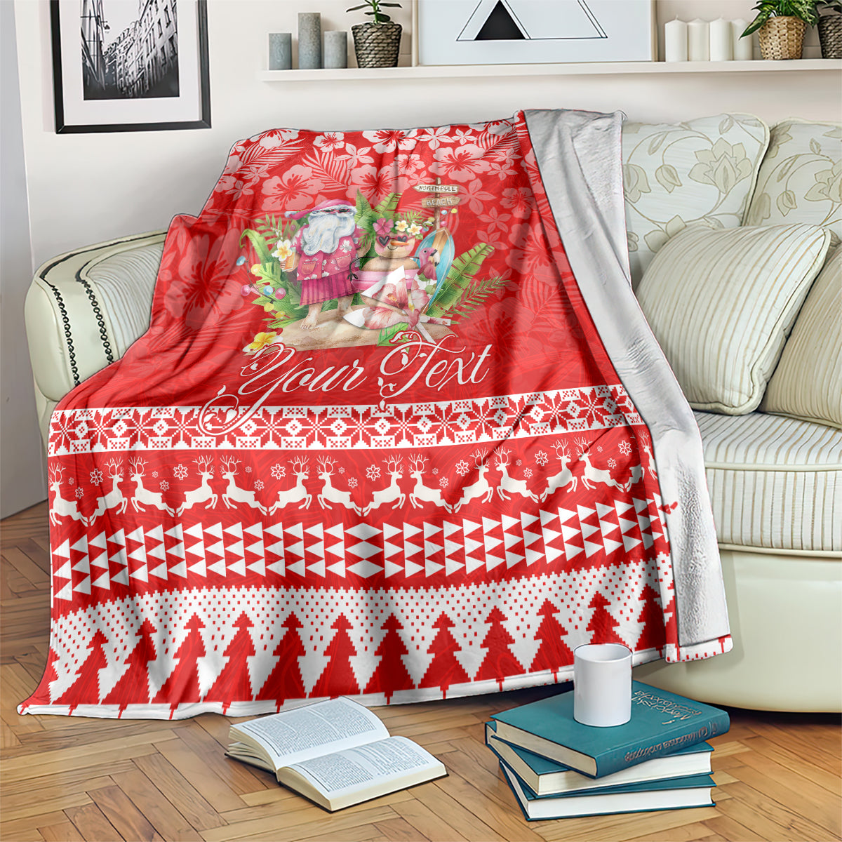 Personalised Hawaii Mele Kalikimaka Blanket Santa Beach Merry Christmas LT9 - Polynesian Pride