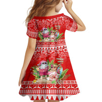 Personalised Hawaii Mele Kalikimaka Family Matching Off Shoulder Maxi Dress and Hawaiian Shirt Santa Beach Merry Christmas LT9 - Polynesian Pride