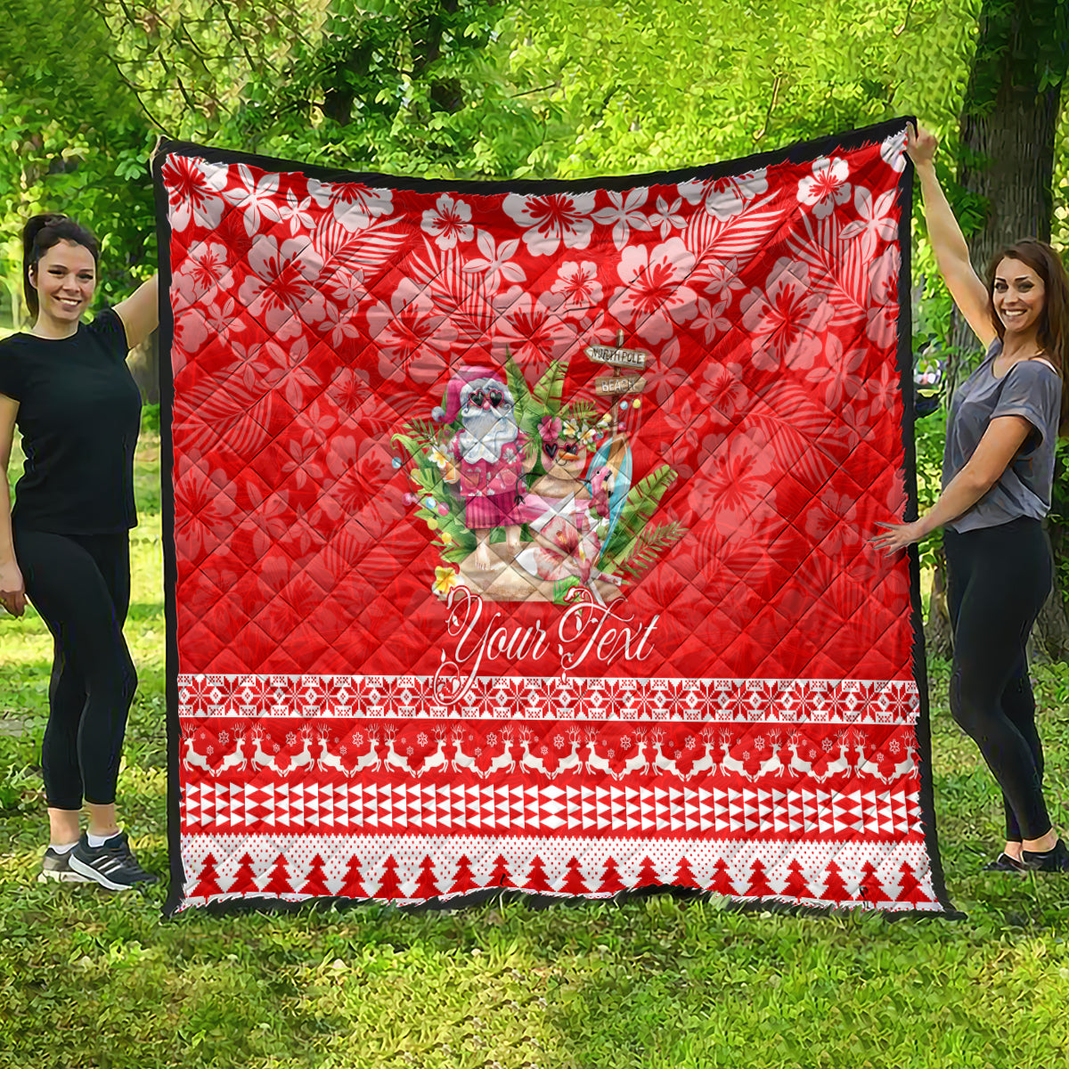Personalised Hawaii Mele Kalikimaka Quilt Santa Beach Merry Christmas LT9 - Polynesian Pride