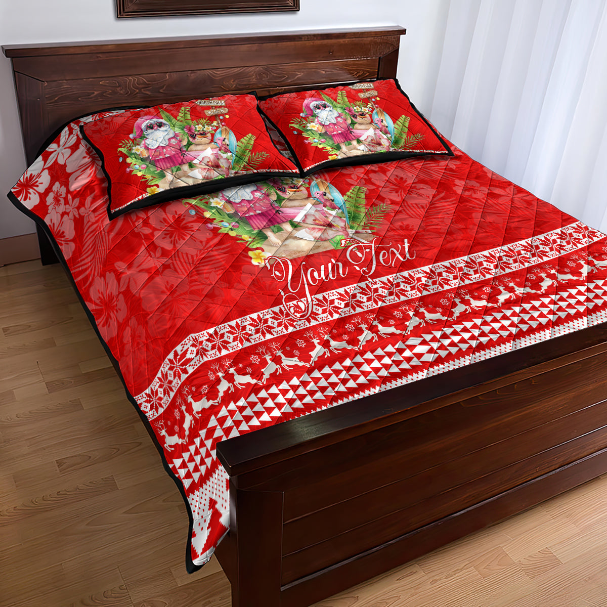 Personalised Hawaii Mele Kalikimaka Quilt Bed Set Santa Beach Merry Christmas LT9 - Polynesian Pride