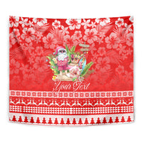 Personalised Hawaii Mele Kalikimaka Tapestry Santa Beach Merry Christmas LT9 - Polynesian Pride