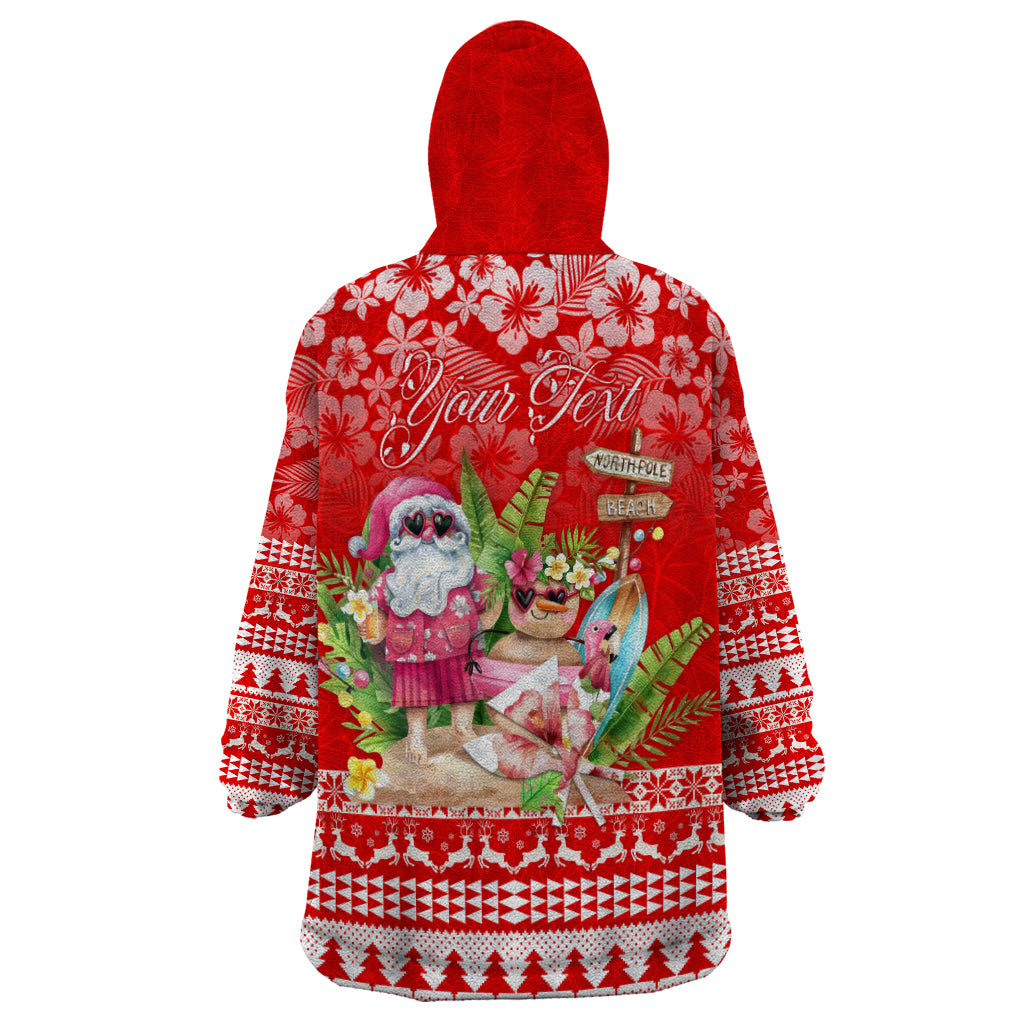 Personalised Hawaii Mele Kalikimaka Wearable Blanket Hoodie Santa Beach Merry Christmas LT9 - Polynesian Pride