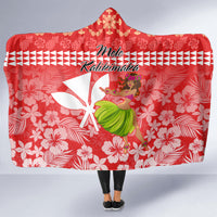 Hawaii Mele Kalikimaka Hooded Blanket Santa Claus and Hula Dancing Merry Christmas LT9 - Polynesian Pride