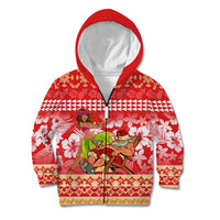 Hawaii Mele Kalikimaka Kid Hoodie Santa Claus and Hula Dancing Merry Christmas LT9 - Polynesian Pride