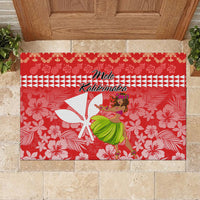 Hawaii Mele Kalikimaka Rubber Doormat Santa Claus and Hula Dancing Merry Christmas LT9 - Polynesian Pride