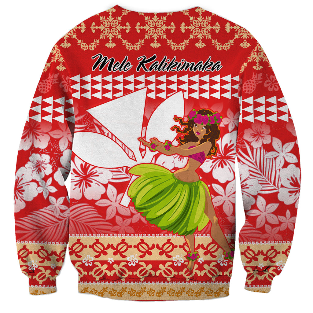 Hawaii Mele Kalikimaka Sweatshirt Santa Claus and Hula Dancing Merry Christmas LT9 - Polynesian Pride