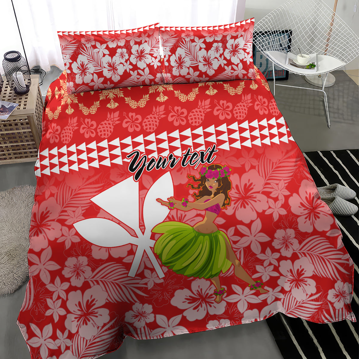 Personalised Hawaii Mele Kalikimaka Bedding Set Santa Claus and Hula Dancing Merry Christmas LT9 - Polynesian Pride