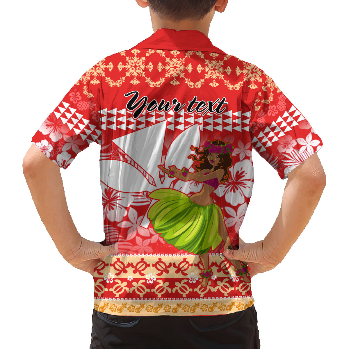 Personalised Hawaii Mele Kalikimaka Family Matching Tank Maxi Dress and Hawaiian Shirt Santa Claus and Hula Dancing Merry Christmas LT9 - Polynesian Pride