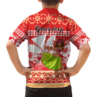 Personalised Hawaii Mele Kalikimaka Kid Hawaiian Shirt Santa Claus and Hula Dancing Merry Christmas LT9 - Polynesian Pride
