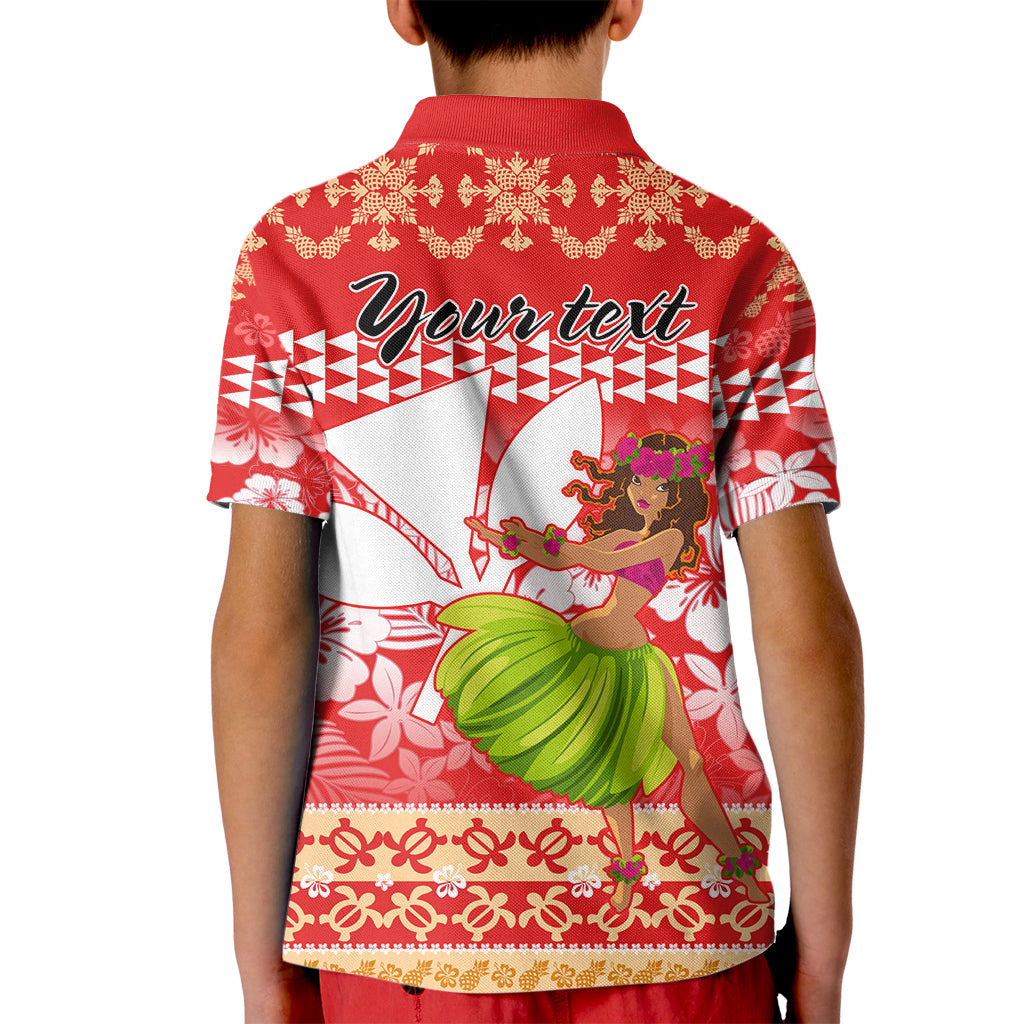 Personalised Hawaii Mele Kalikimaka Kid Polo Shirt Santa Claus and Hula Dancing Merry Christmas LT9 - Polynesian Pride