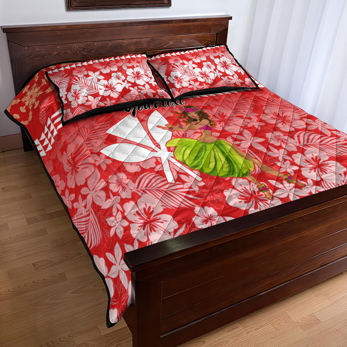 Personalised Hawaii Mele Kalikimaka Quilt Bed Set Santa Claus and Hula Dancing Merry Christmas LT9 - Polynesian Pride