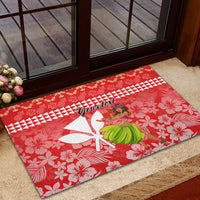 Personalised Hawaii Mele Kalikimaka Rubber Doormat Santa Claus and Hula Dancing Merry Christmas LT9 - Polynesian Pride