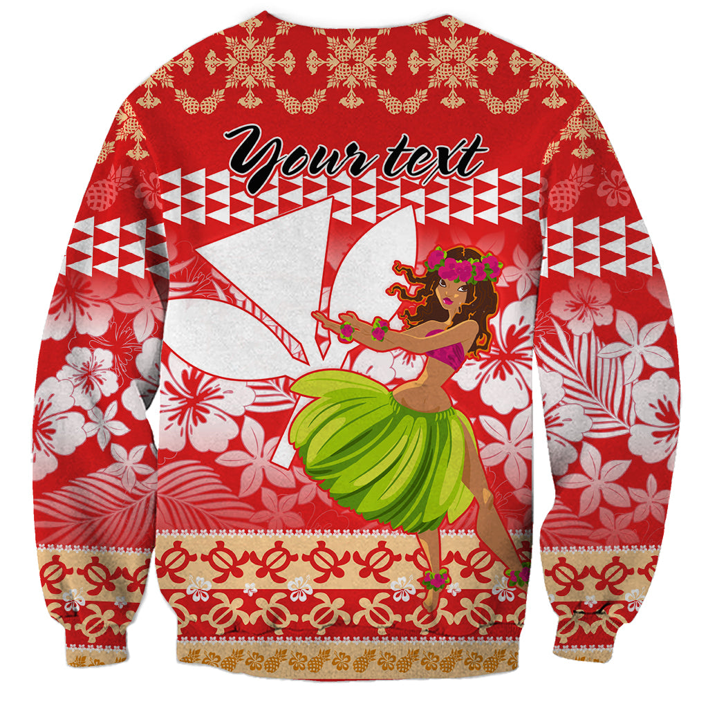 Personalised Hawaii Mele Kalikimaka Sweatshirt Santa Claus and Hula Dancing Merry Christmas LT9 - Polynesian Pride