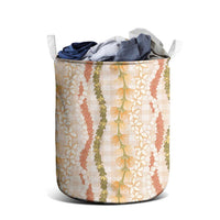 Hawaiian Ohia Lehua Lei Laundry Basket Plaid Palaka Ahiehie Pattern - Polynesian Pride