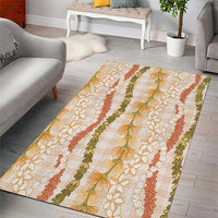 Hawaiian Ohia Lehua Lei Area Rug Plaid Palaka Ahiehie Pattern - Polynesian Pride