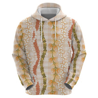 Hawaiian Ohia Lehua Lei Hoodie Plaid Palaka Ahiehie Pattern - Polynesian Pride