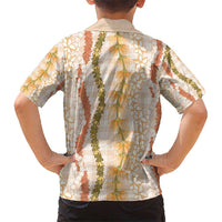 Hawaiian Ohia Lehua Lei Kid Hawaiian Shirt Plaid Palaka Ahiehie Pattern - Polynesian Pride