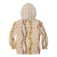 Hawaiian Ohia Lehua Lei Kid Hoodie Plaid Palaka Ahiehie Pattern - Polynesian Pride