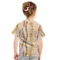 Hawaiian Ohia Lehua Lei Kid T Shirt Plaid Palaka Ahiehie Pattern - Polynesian Pride