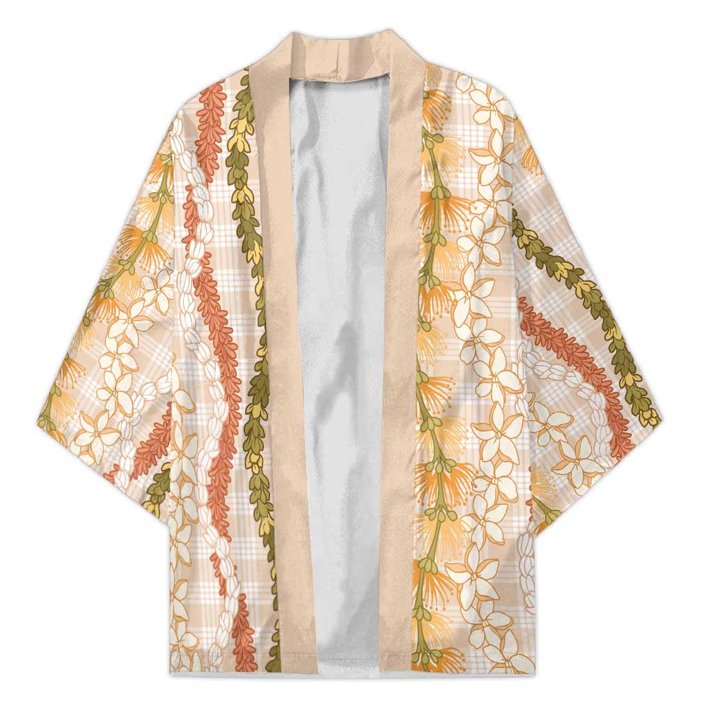 Hawaiian Ohia Lehua Lei Kimono Plaid Palaka Ahiehie Pattern - Polynesian Pride