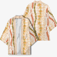 Hawaiian Ohia Lehua Lei Kimono Plaid Palaka Ahiehie Pattern - Polynesian Pride