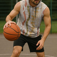 Hawaiian Ohia Lehua Lei Sleeveless Hoodie Plaid Palaka Ahiehie Pattern - Polynesian Pride