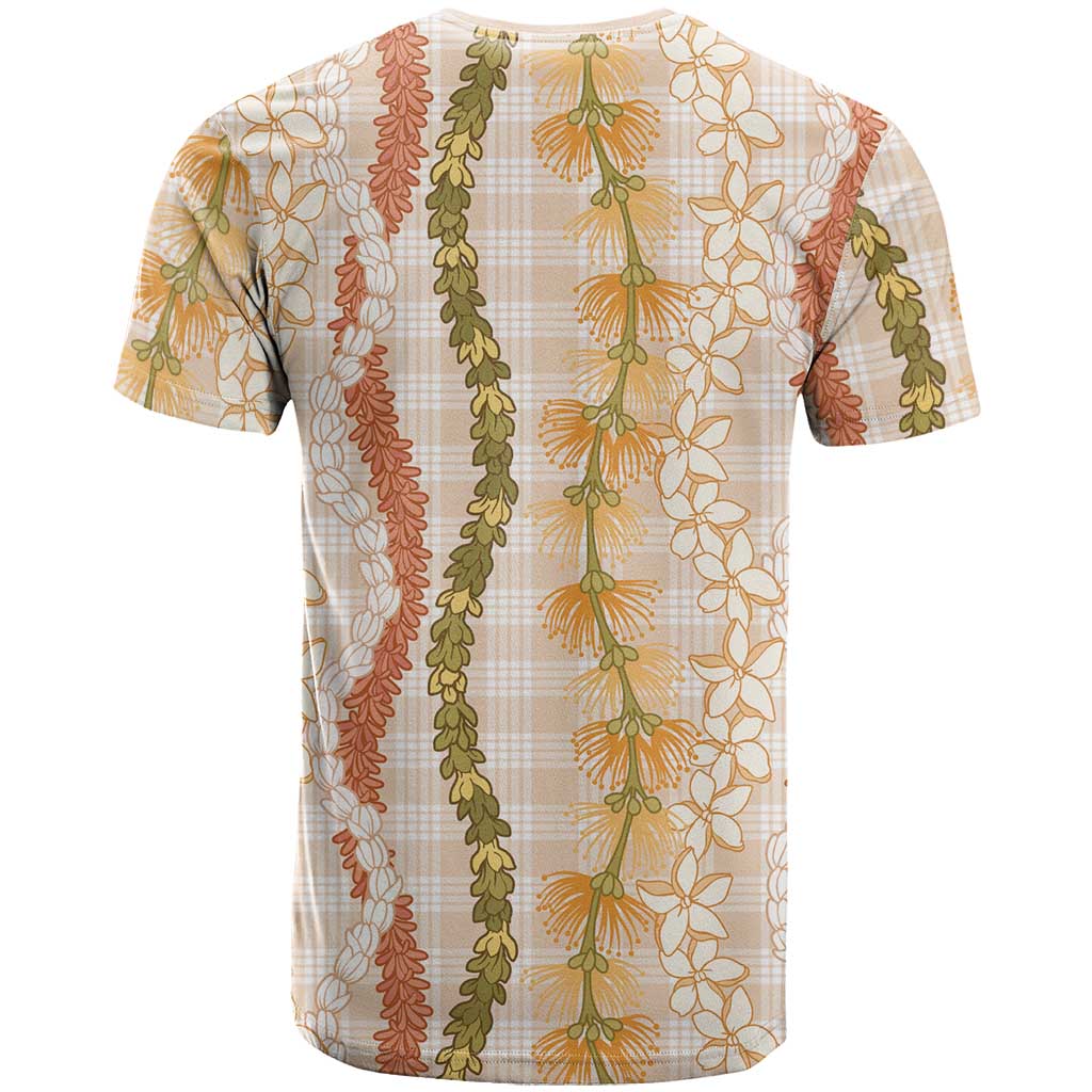 Hawaiian Ohia Lehua Lei T Shirt Plaid Palaka Ahiehie Pattern - Polynesian Pride