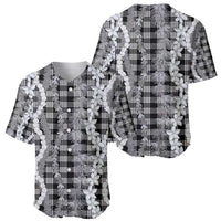 Hawaiian Ohia Lehua Lei Baseball Jersey Plaid Palaka Eleele Pattern - Polynesian Pride