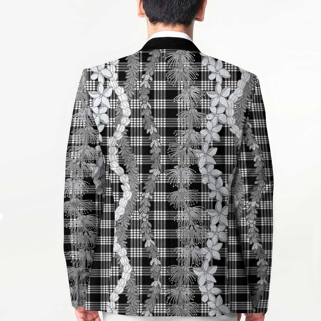 Hawaiian Ohia Lehua Lei Blazer Plaid Palaka Eleele Pattern - Polynesian Pride