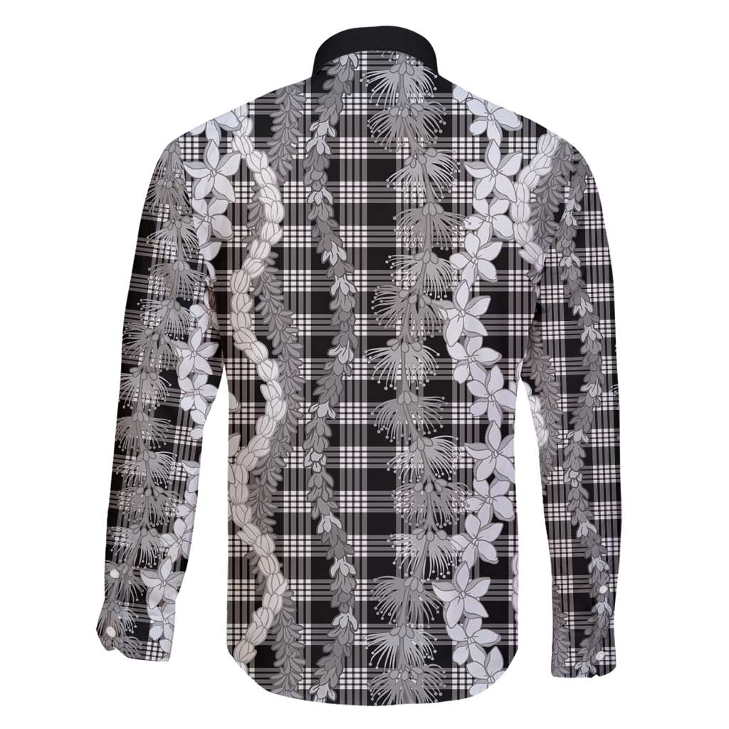 Hawaiian Ohia Lehua Lei Family Matching Summer Maxi Dress and Hawaiian Shirt Plaid Palaka Eleele Pattern - Polynesian Pride