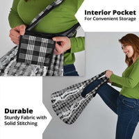 Hawaiian Ohia Lehua Lei Grocery Bag Plaid Palaka Eleele Pattern - Polynesian Pride