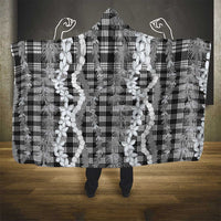Hawaiian Ohia Lehua Lei Hooded Blanket Plaid Palaka Eleele Pattern - Polynesian Pride