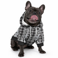 Hawaiian Ohia Lehua Lei Pet Hoodie Plaid Palaka Eleele Pattern