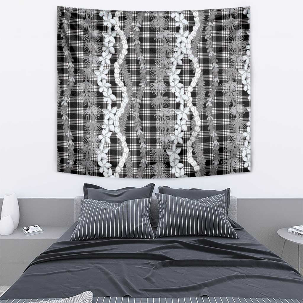 Hawaiian Ohia Lehua Lei Tapestry Plaid Palaka Eleele Pattern - Polynesian Pride