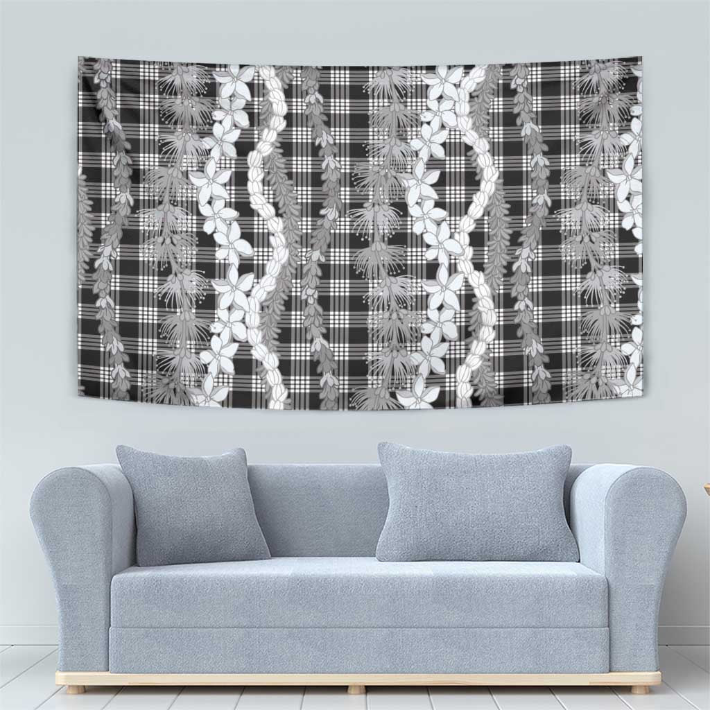 Hawaiian Ohia Lehua Lei Tapestry Plaid Palaka Eleele Pattern - Polynesian Pride