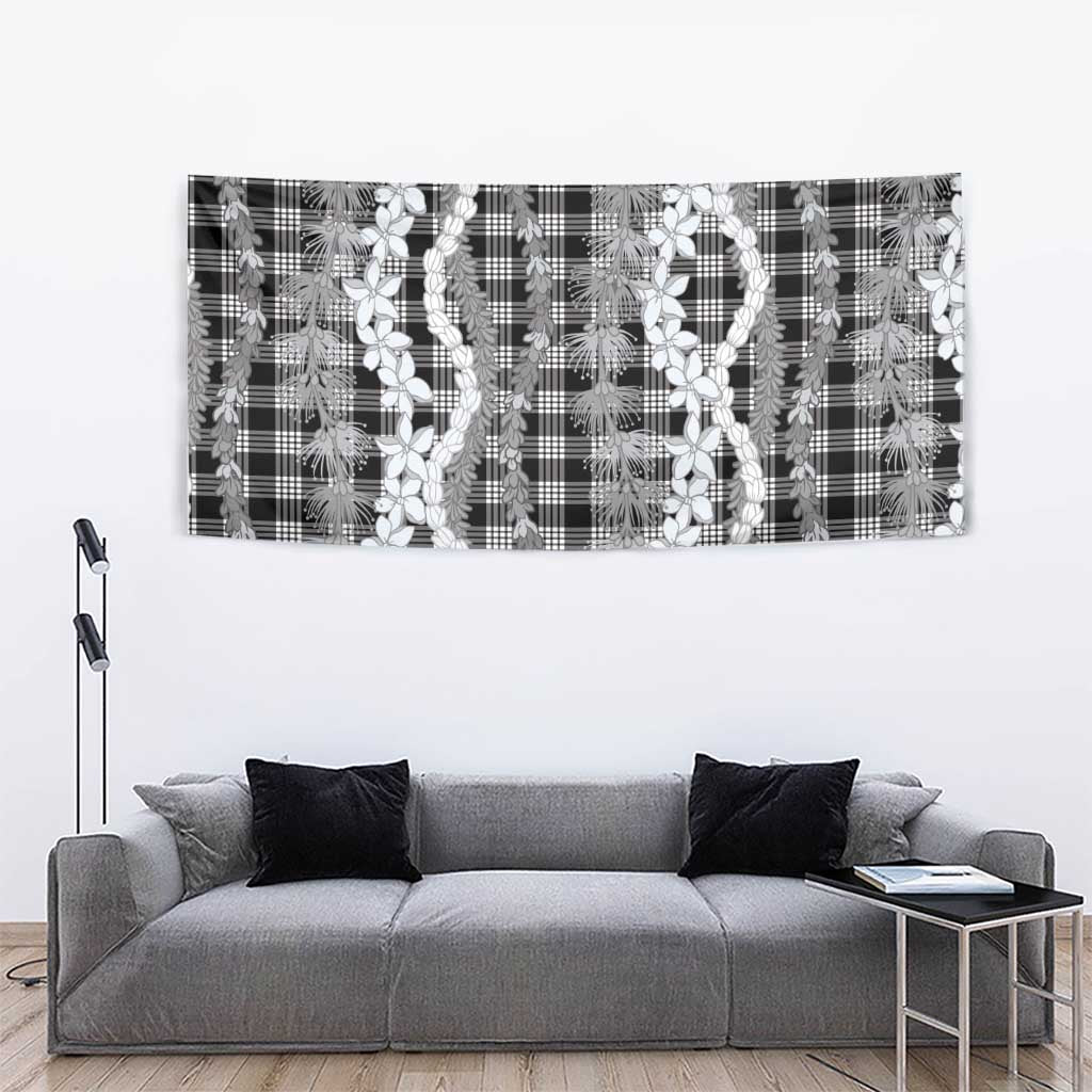 Hawaiian Ohia Lehua Lei Tapestry Plaid Palaka Eleele Pattern - Polynesian Pride