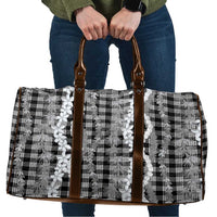 Hawaiian Ohia Lehua Lei Travel Bag Plaid Palaka Eleele Pattern - Polynesian Pride