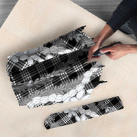 Hawaiian Ohia Lehua Lei Umbrella Plaid Palaka Eleele Pattern - Polynesian Pride