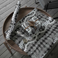 Hawaiian Ohia Lehua Lei Wrapping Paper Plaid Palaka Eleele Pattern - Polynesian Pride