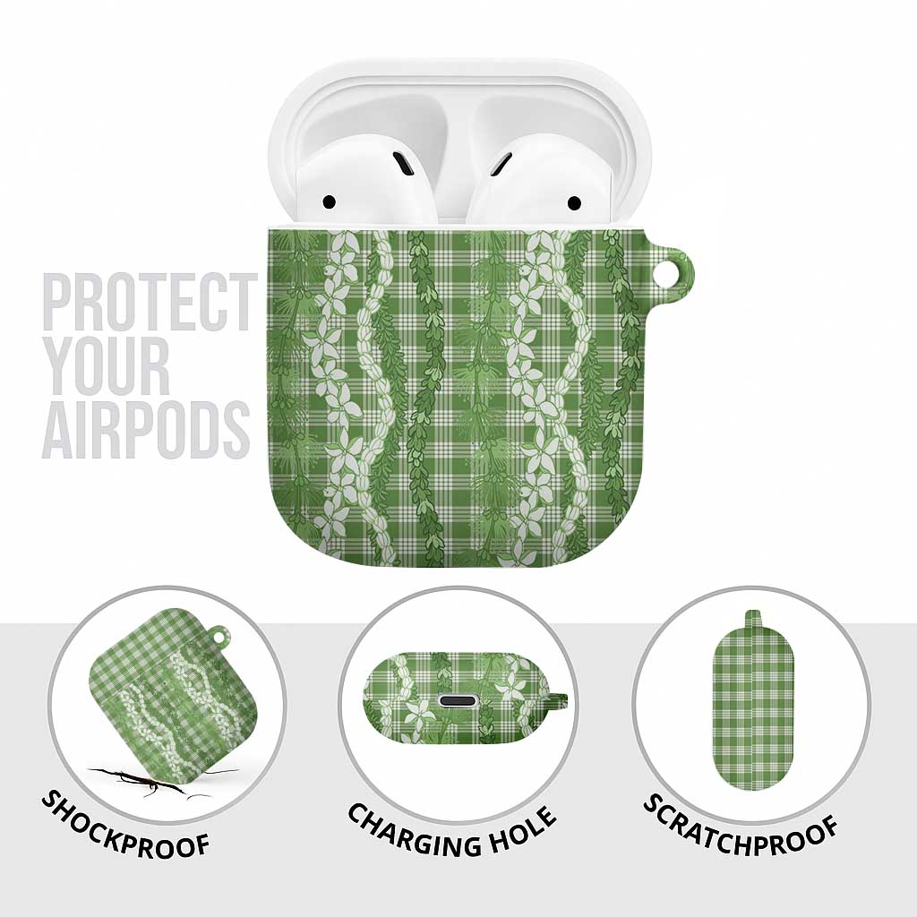 Hawaiian Ohia Lehua Lei AirPods Case Plaid Palaka Omaomao Pattern - Polynesian Pride