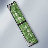 Hawaiian Ohia Lehua Lei Auto Sun Shade Plaid Palaka Omaomao Pattern - Polynesian Pride