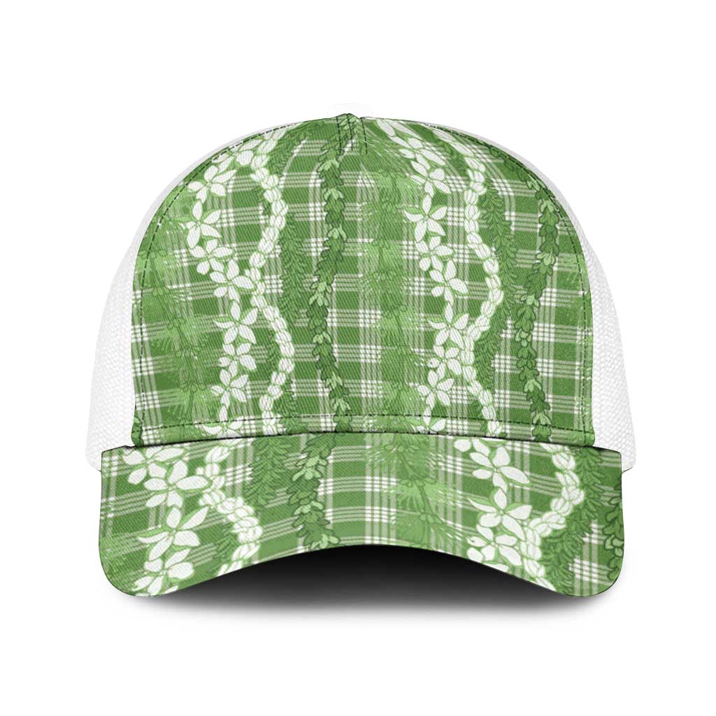 Hawaiian Ohia Lehua Lei Baseball Net Cap Plaid Palaka Omaomao Pattern - Polynesian Pride