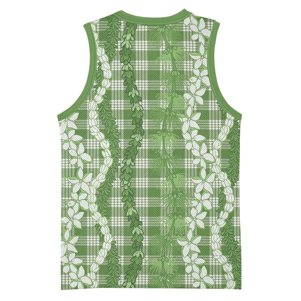 Hawaiian Ohia Lehua Lei Basketball Jersey Plaid Palaka Omaomao Pattern - Polynesian Pride