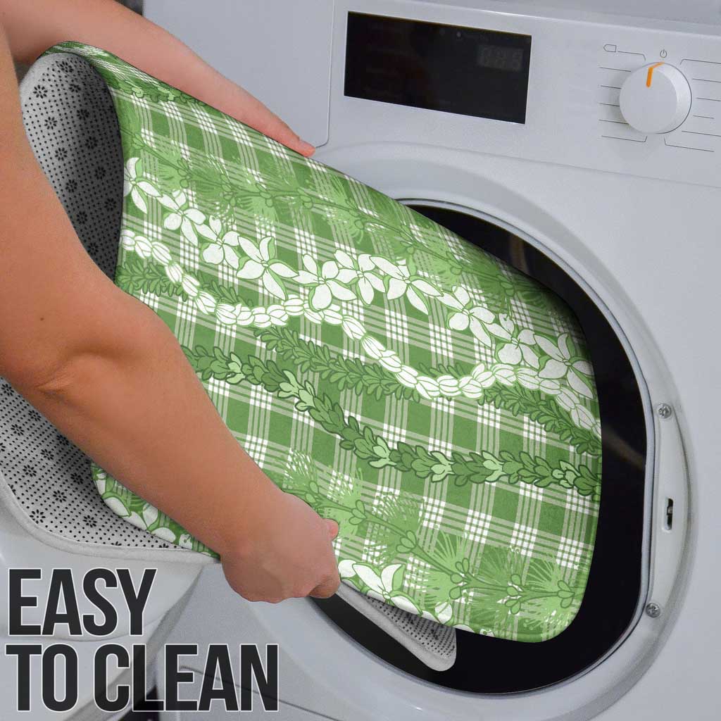 Hawaiian Ohia Lehua Lei Bathroom Set Plaid Palaka Omaomao Pattern - Polynesian Pride