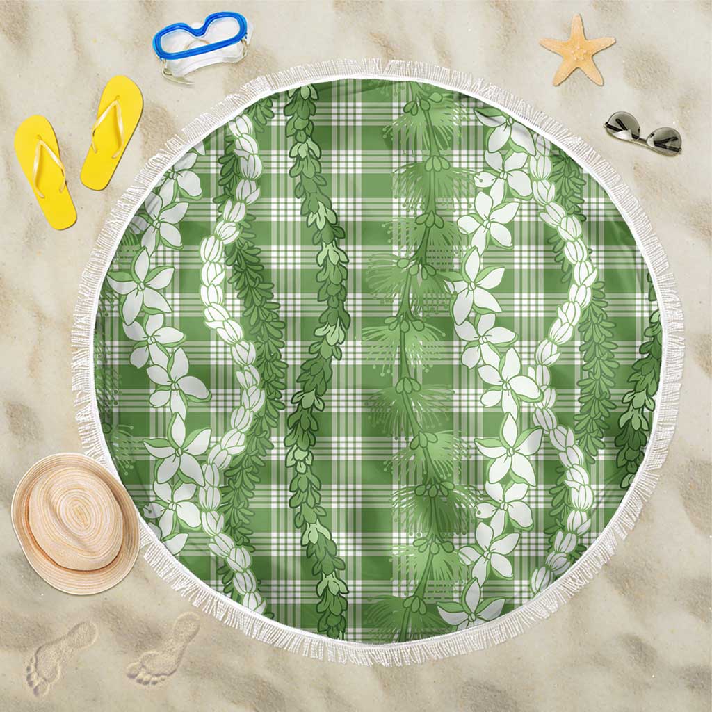 Hawaiian Ohia Lehua Lei Beach Blanket Plaid Palaka Omaomao Pattern - Polynesian Pride